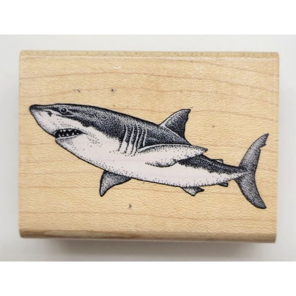 Rubber Stampede Great White Shark A8109 Wood Mounted Rubber Stamp Preowned